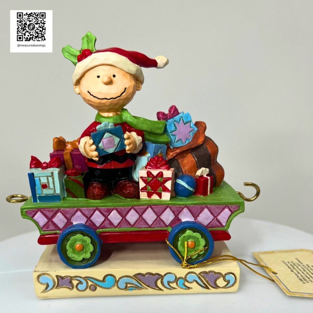 New in Box - Peanuts Charlie Brown Jim Shore Christmas Train "All Wrapped Up"